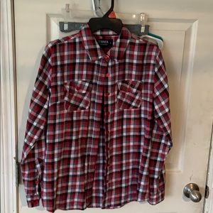 Red plaid flannel. Size Large